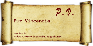Pur Vincencia névjegykártya